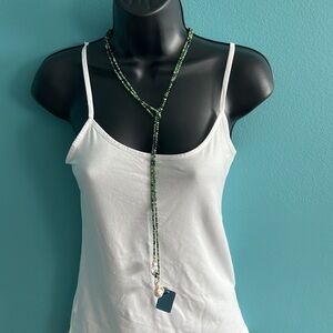 NWT Charlotte & Lexi ruby zoisite & baroque pearl lariat necklace